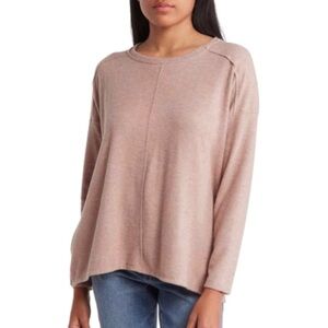 Heather by Bordeaux Brushed Hacci Knit Sweater in Blush